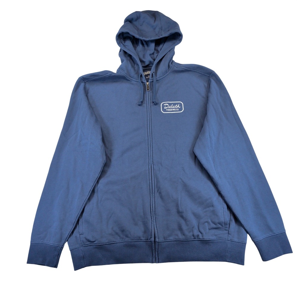 Duluth Trading Mens XL Midweight Relaxed Full Zip Hoodie Sweatshirt Blue 80625
